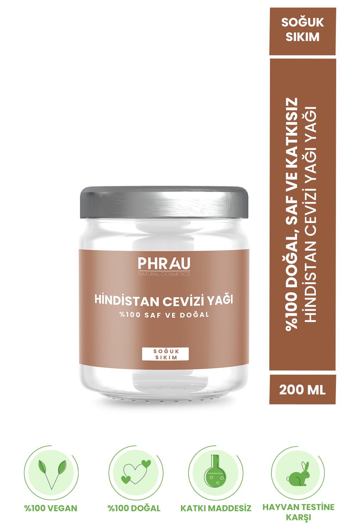 PHRAU%20%100%20Saf%20ve%20Doğal%20Soğuk%20Sıkım%20Hindistan%20Cevizi%20Yağı%20200%20ml