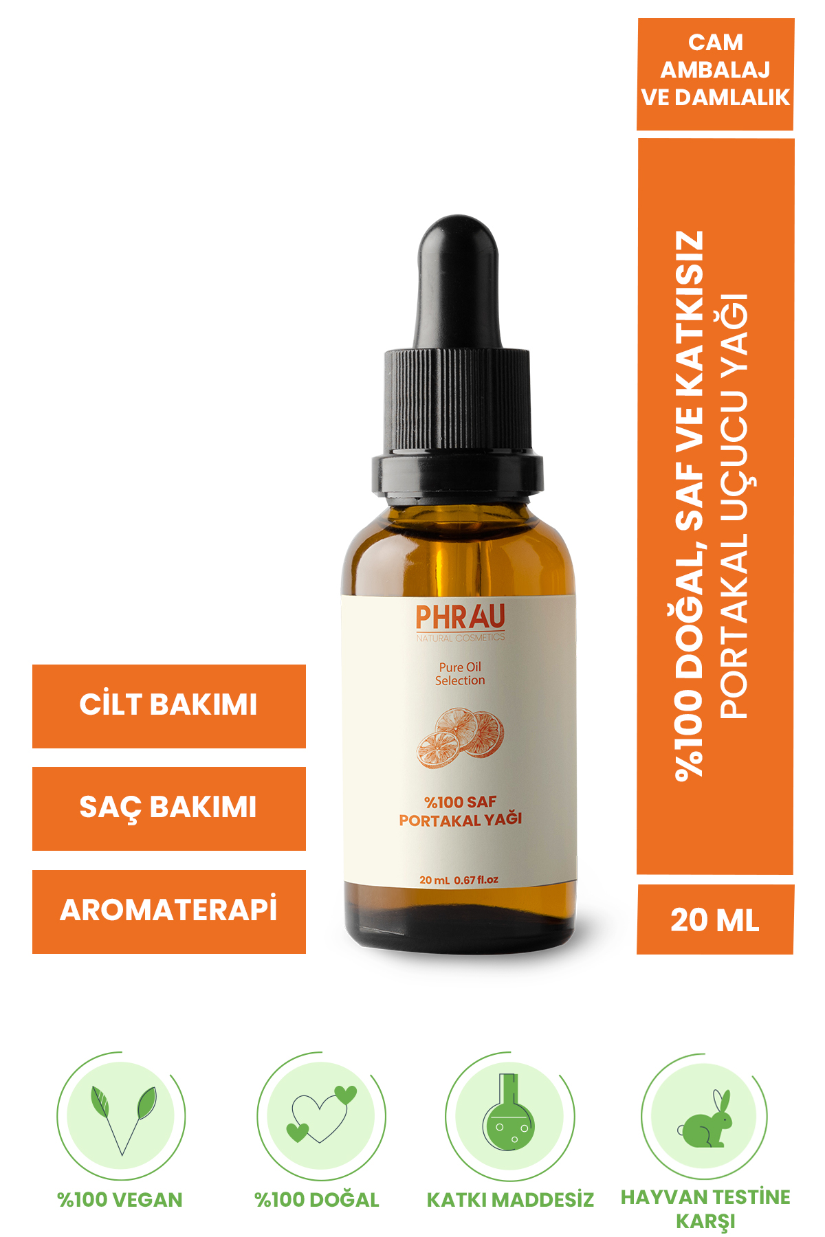 PHRAU%20Saf%20Ve%20Doğal%20Portakal%20Uçucu%20Yağı%2020%20ml